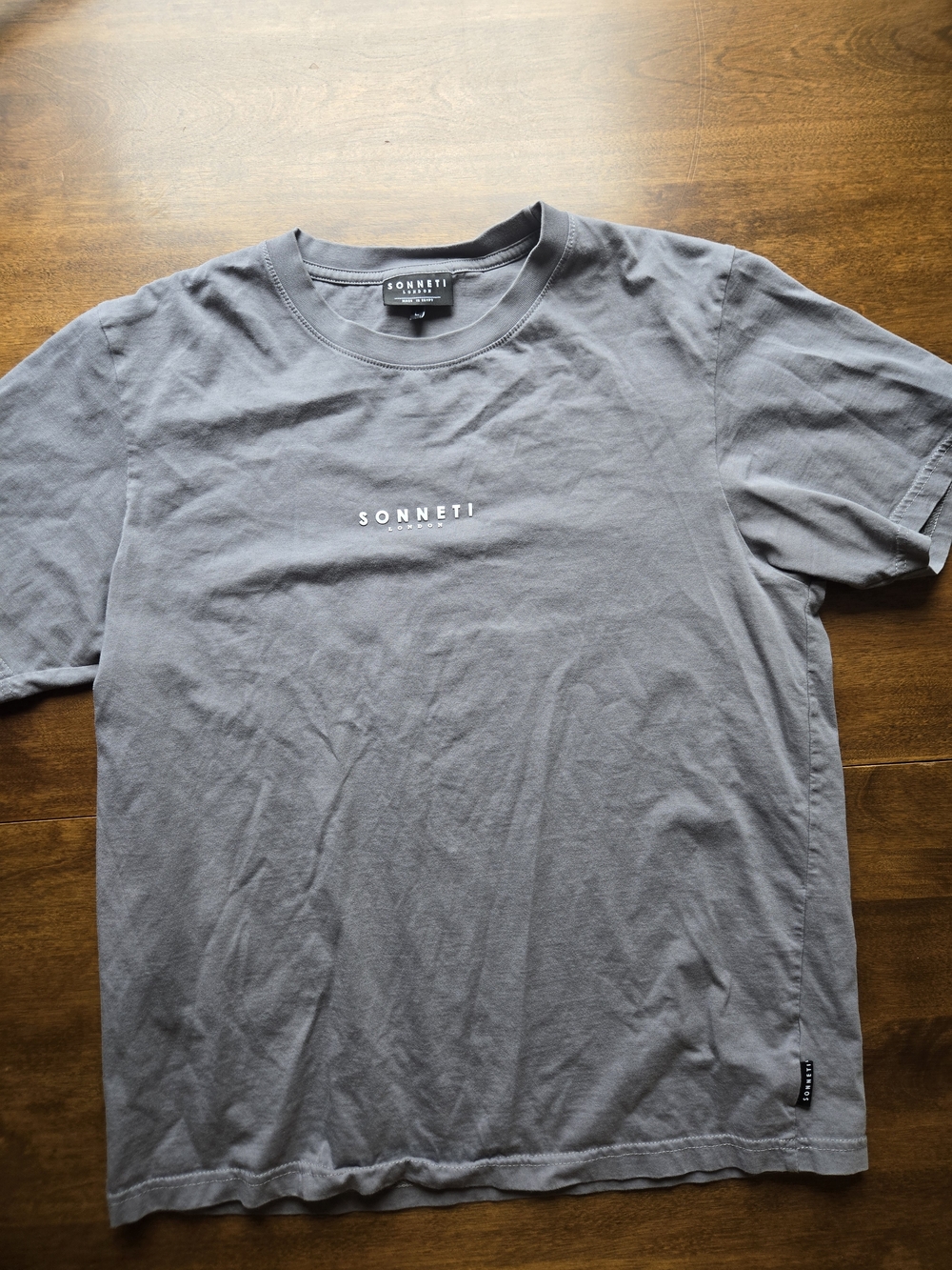Sonneti London Gray Logo T-Shirt Men’s Large Minimalist Streetwear Tee